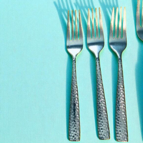 Stainless Steel Hammered 12 Piece Flatware Set - Picture 2 of 7